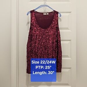 Cato Sequin Sleeveless Top, GUC, Size 22/24W